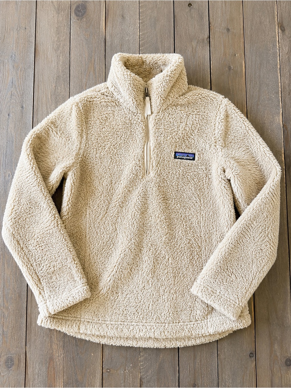 Patagonia Women’s Los Gatos Sherpa Fleece Quarter Zip Pullover Cream Size S